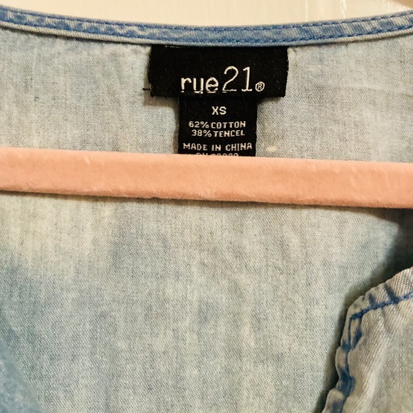 Vintage denim jean shirt dress 1990s mom teacher Y2K 00s 90s 80s Grunge - Picture 4 of 5